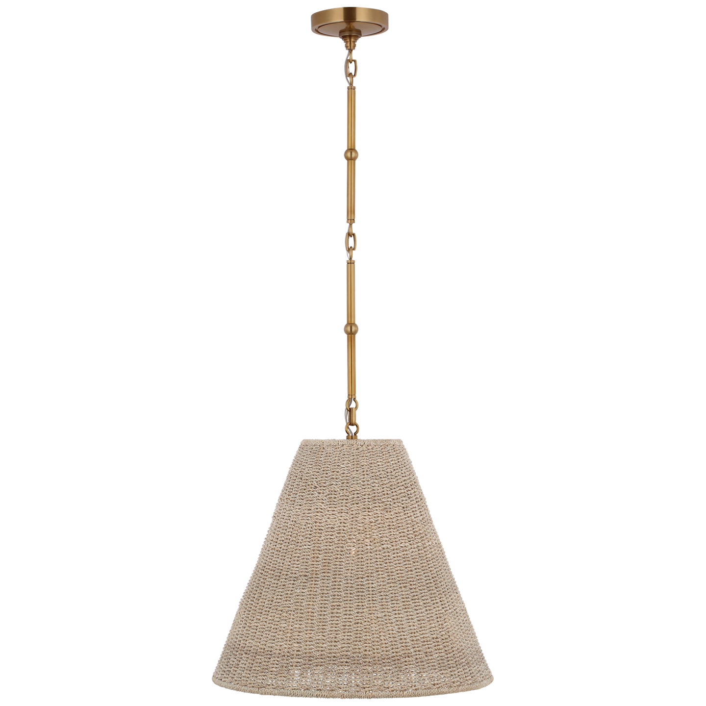 Goodman Medium Hanging Light | Hand-Rubbed Antique Brass | Ash Shade