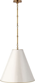 Goodman Medium Hanging Light | Hand-Rubbed Antique Brass | Antique White Shade