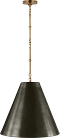 Goodman Medium Hanging Light | Hand-Rubbed Antique Brass | Bronze Shade