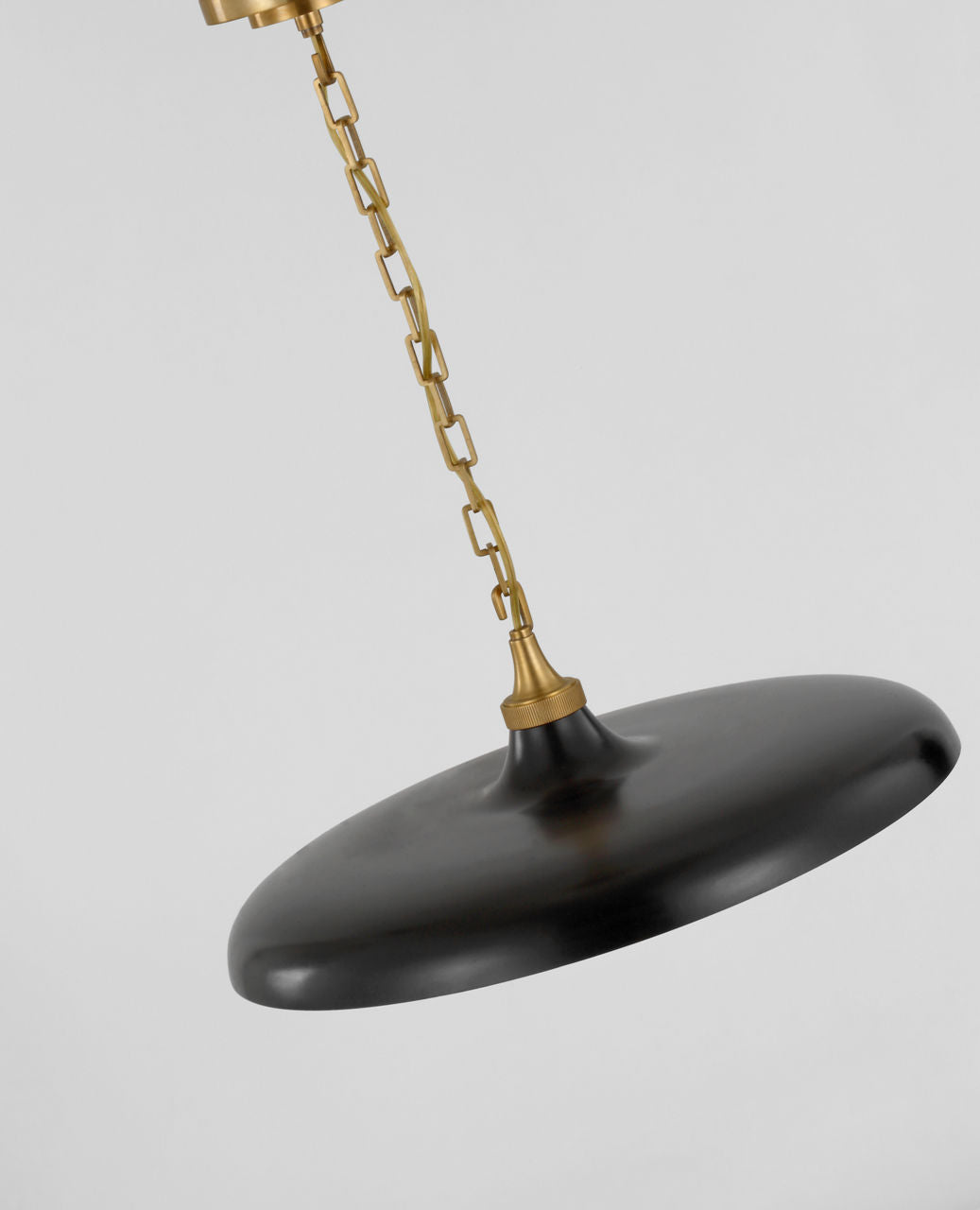 Piatto Medium Pendant | Hand-Rubbed Antique Brass | Aged Iron Shade