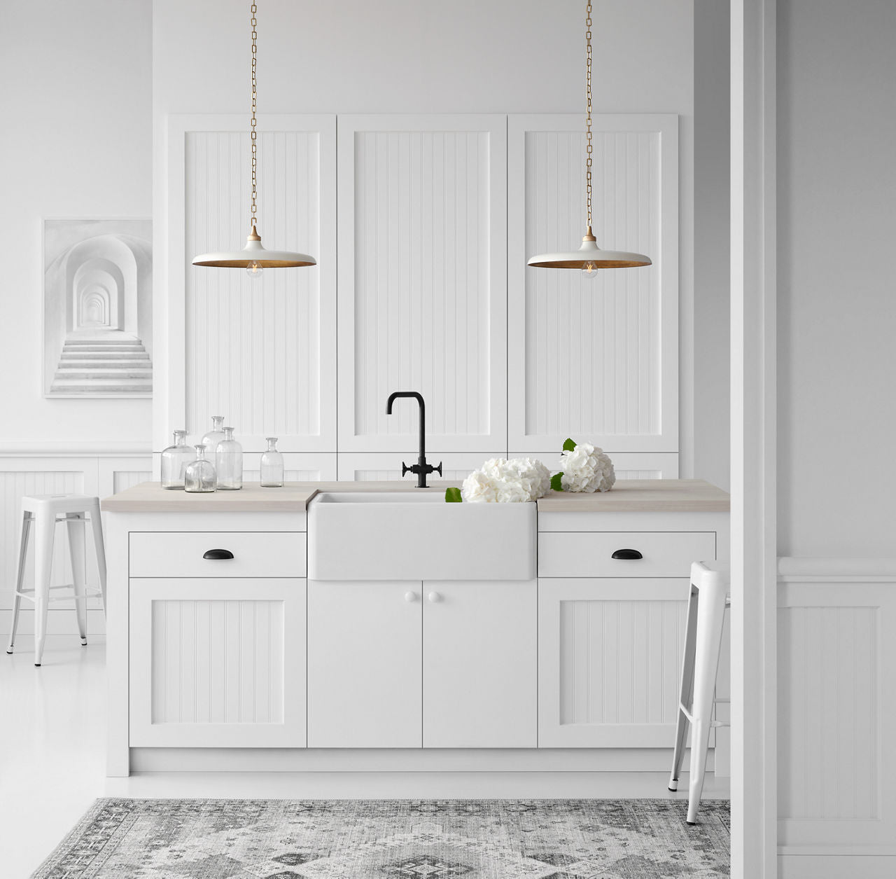 Piatto Medium Pendant | Hand-Rubbed Antique Brass | Plaster White Shade