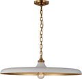 Piatto Large Pendant | Hand-Rubbed Antique Brass | Plaster White Shade