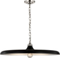 Piatto Large Pendant | Polished Nickel | Aged Iron Shade