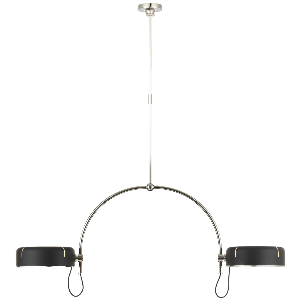 Oso 54" Linear Arched Pendant | Polished Nickel | Matte Black Shade