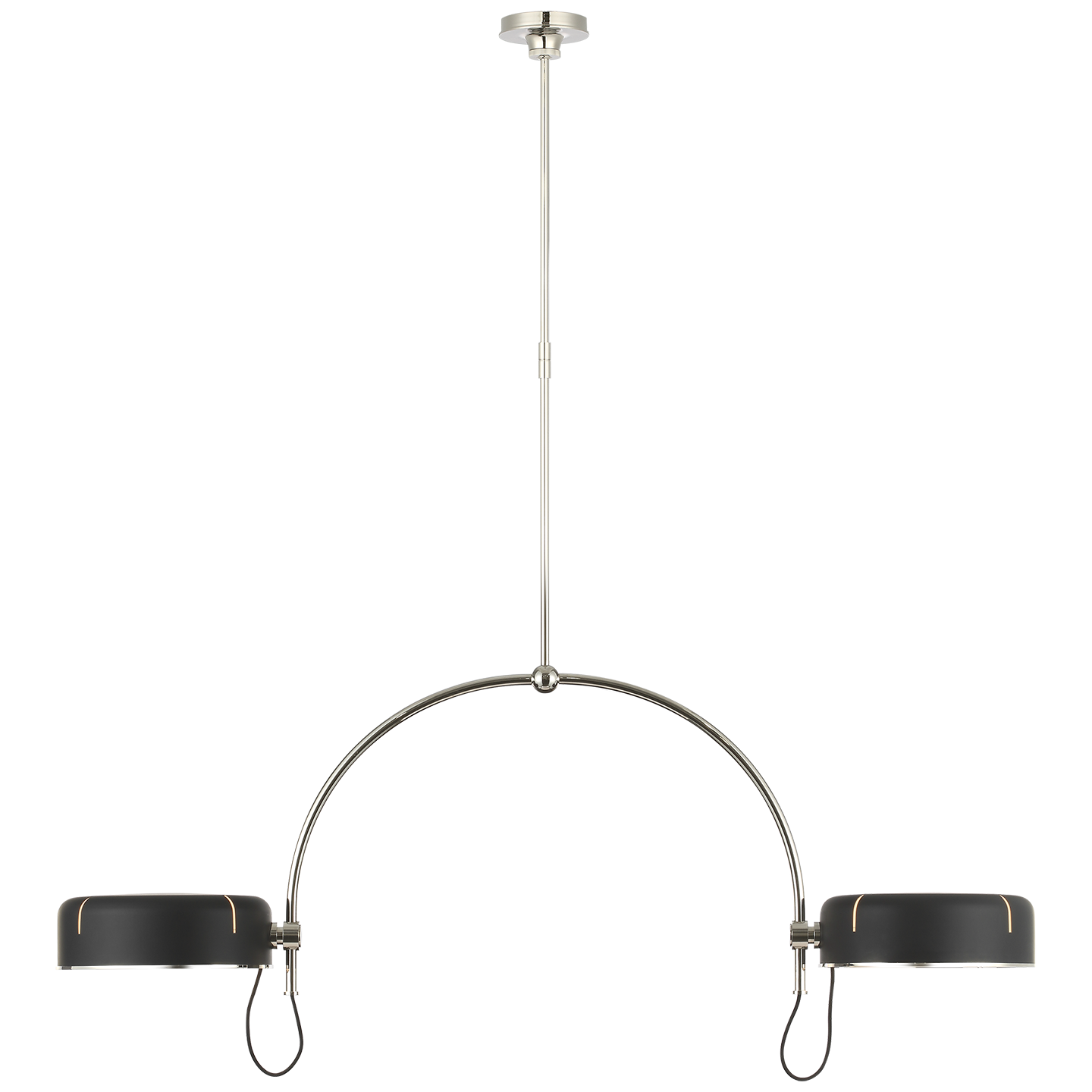 Oso 54" Linear Arched Pendant | Polished Nickel | Matte Black Shade