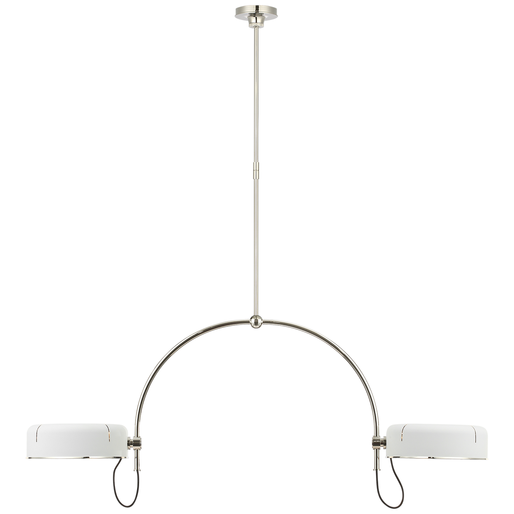 Oso 54" Linear Arched Pendant | Polished Nickel | Matte White Shade