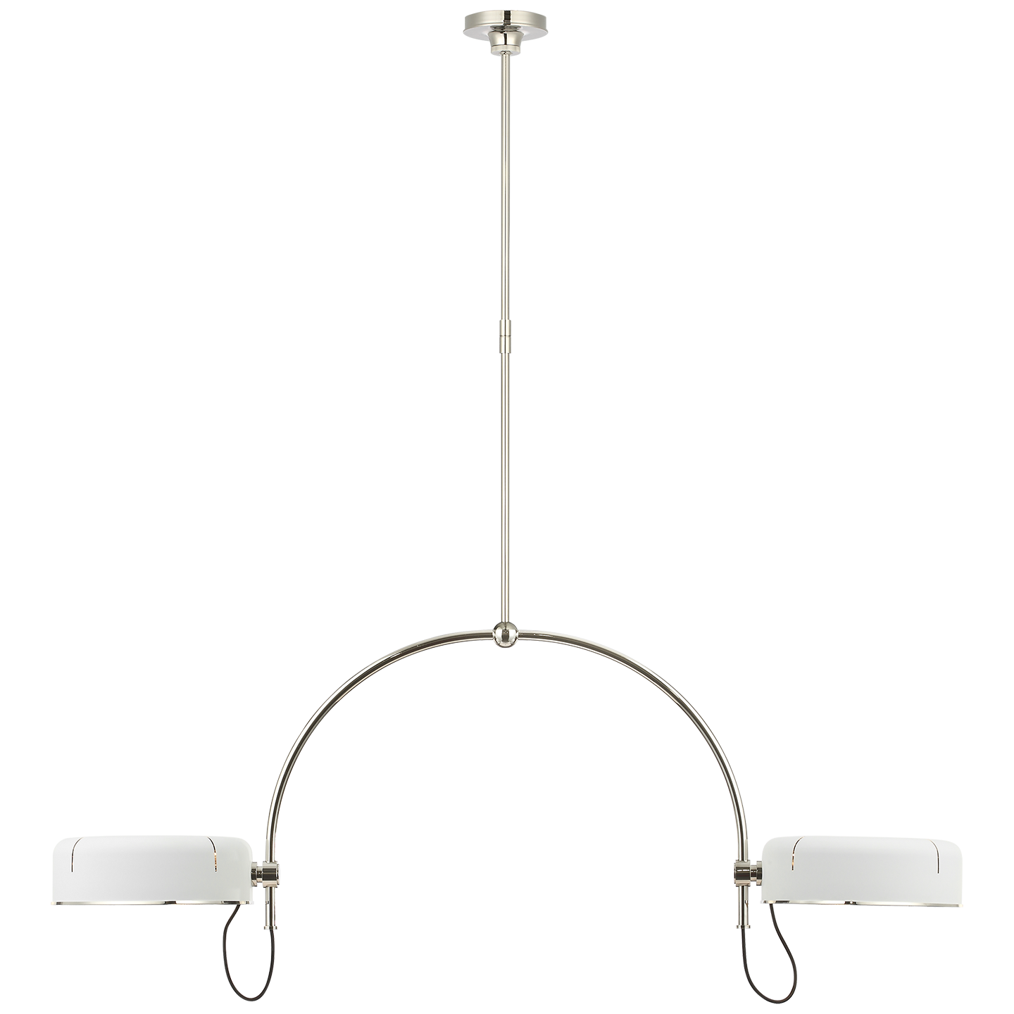 Oso 54" Linear Arched Pendant | Polished Nickel | Matte White Shade