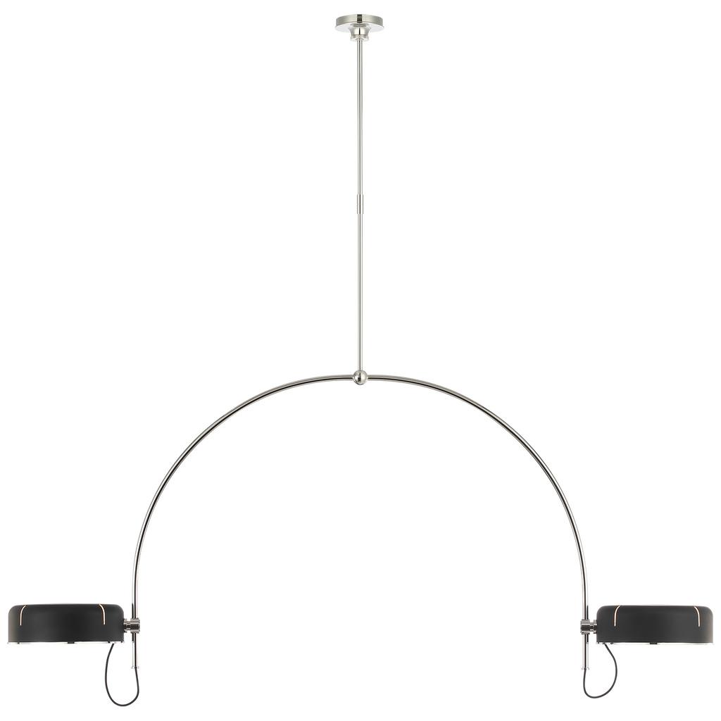 Oso 72" Linear Arched Pendant | Polished Nickel | Matte Black Shade
