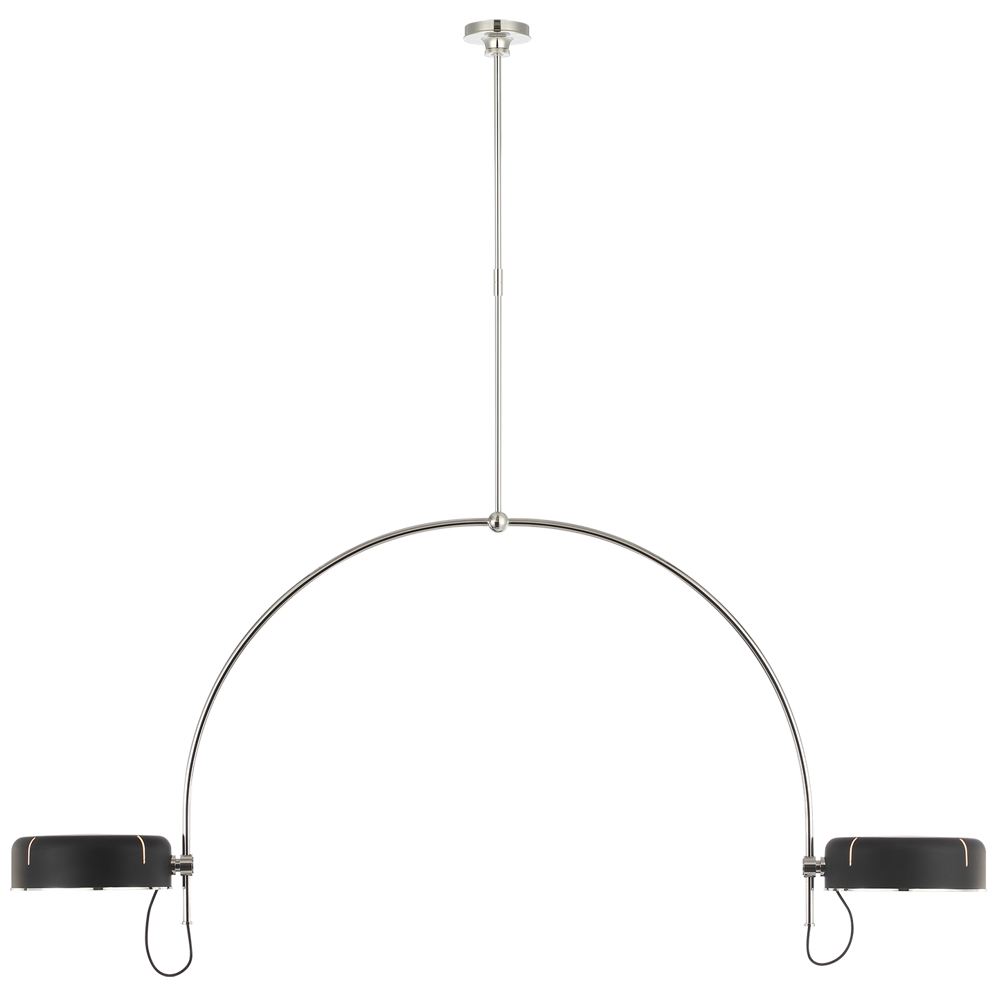 Oso 72" Linear Arched Pendant | Polished Nickel | Matte Black Shade
