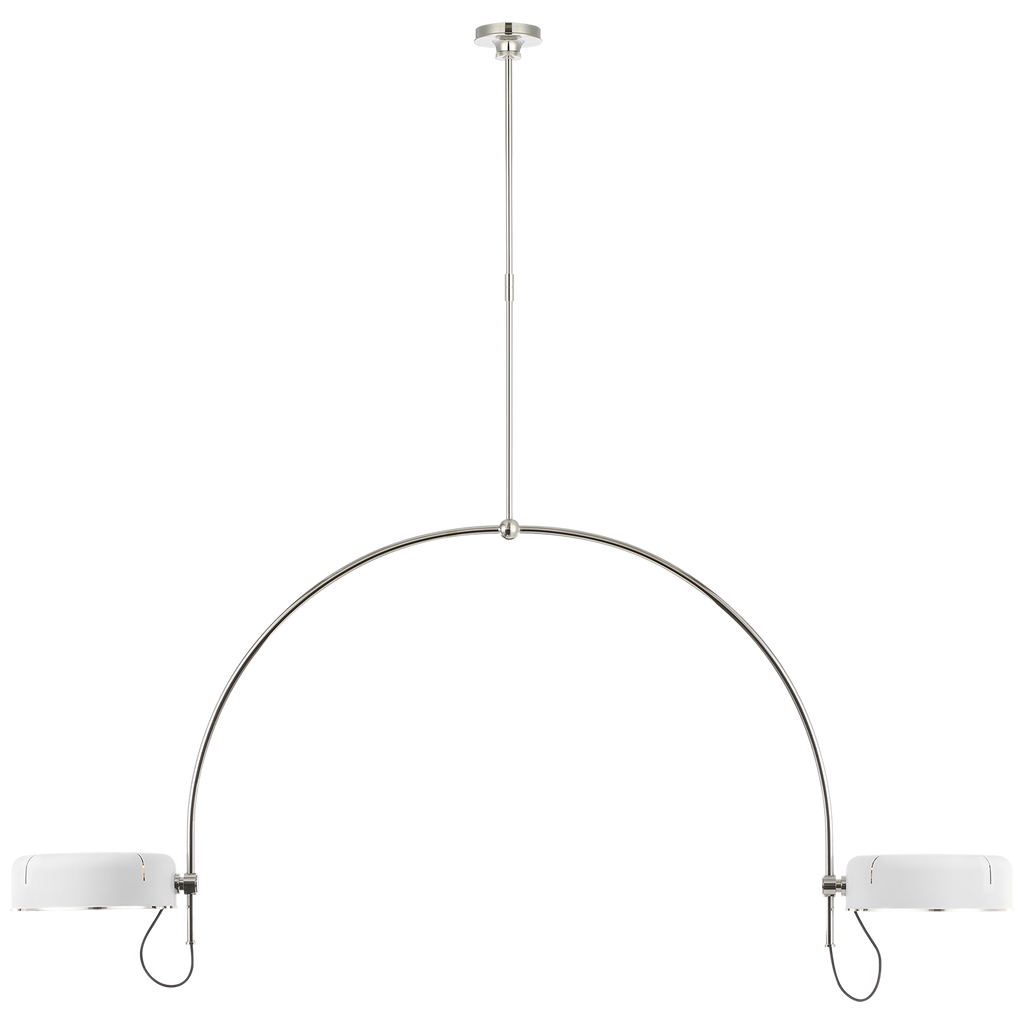 Oso 72" Linear Arched Pendant | Polished Nickel | Matte White Shade