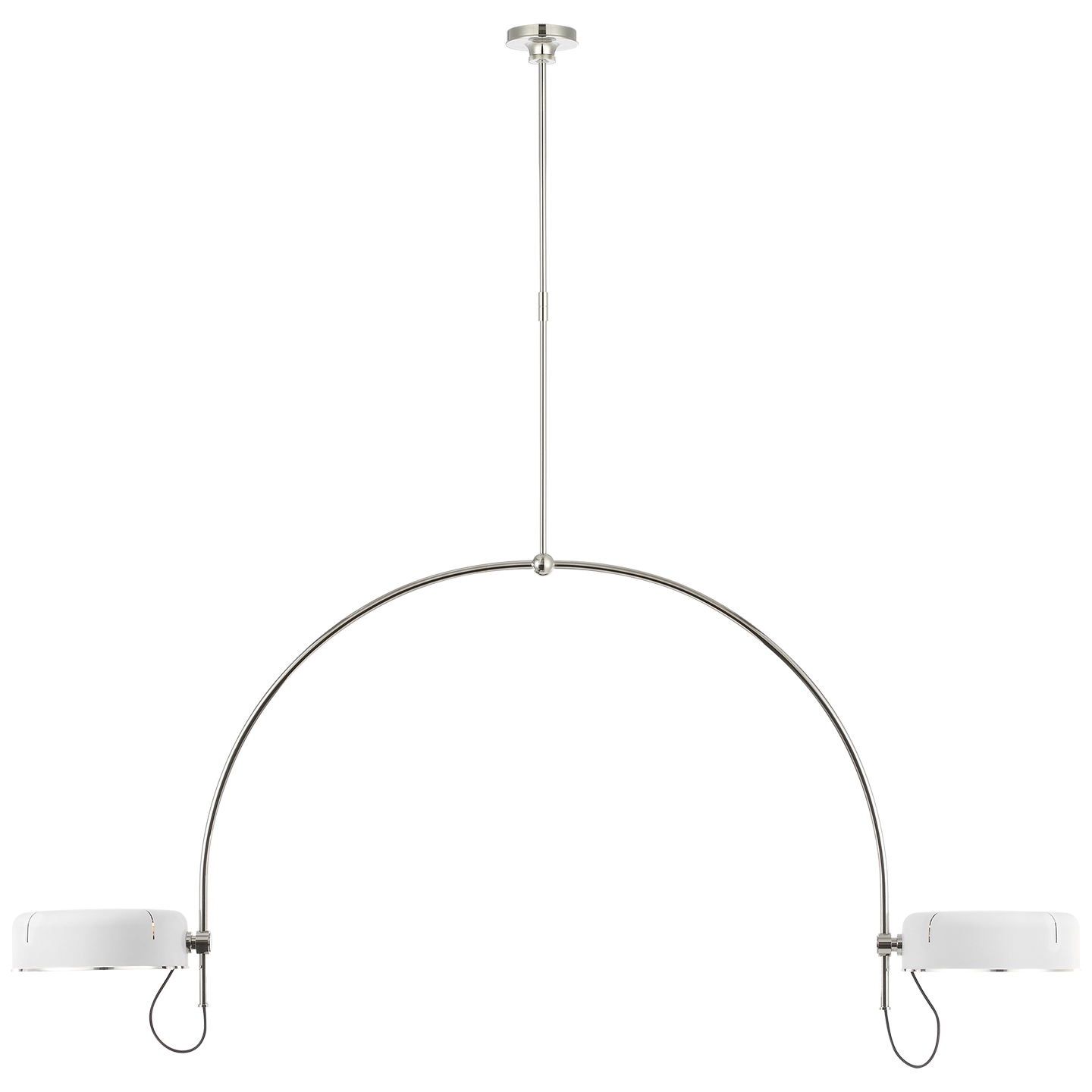 Oso 72" Linear Arched Pendant | Polished Nickel | Matte White Shade