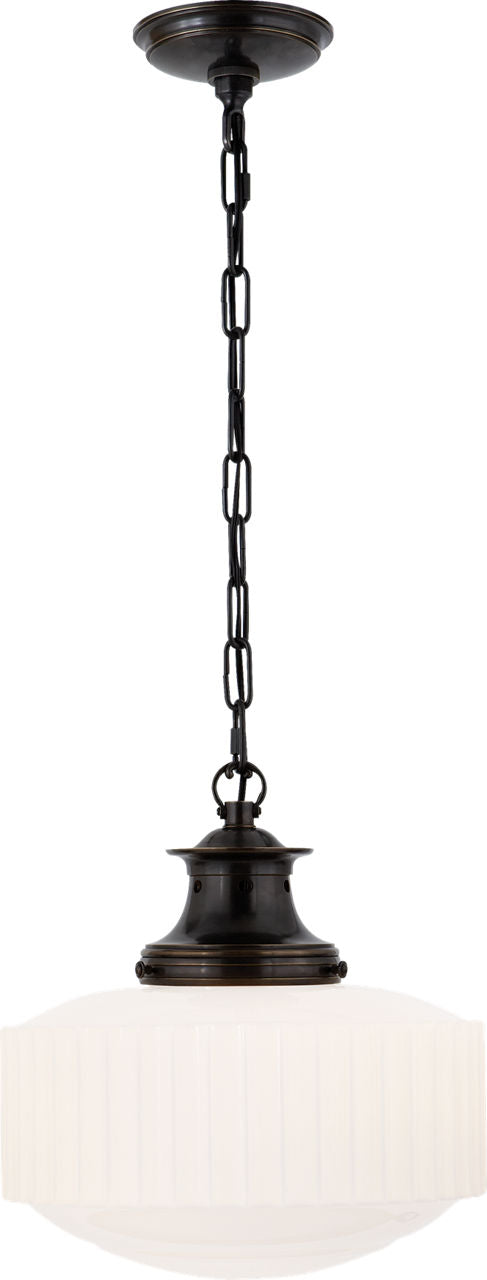 Milton Road Flush Mount | Bronze | White Glass