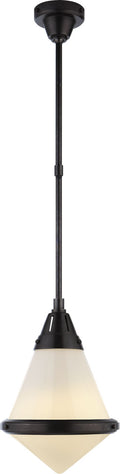 Gale Small Pendant | Bronze | White Glass