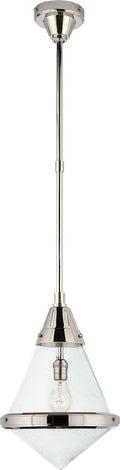 Gale Small Pendant | Polished Nickel | Seeded Glass