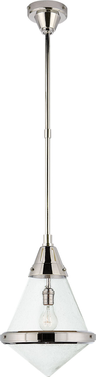 Gale Small Pendant | Polished Nickel | Seeded Glass