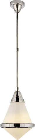 Gale Small Pendant | Polished Nickel | White Glass