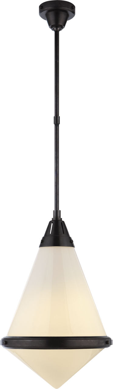 Gale Large Pendant | Bronze | White Glass
