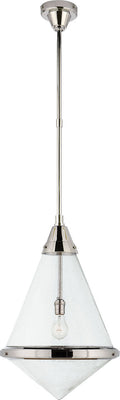 Gale Large Pendant | Polished Nickel | Seeded Glass