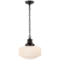 Milton Road Pendant | Bronze | White Glass