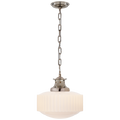 Milton Road Pendant | Polished Nickel | White Glass