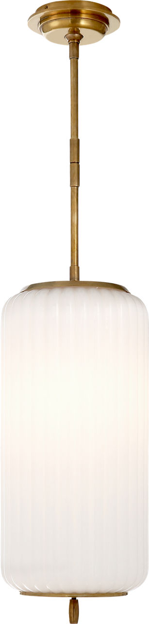 Eden Medium Pendant | Hand-Rubbed Antique Brass | White Glass