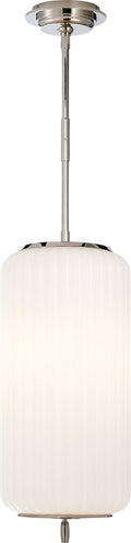 Eden Medium Pendant | Polished Nickel | White Glass