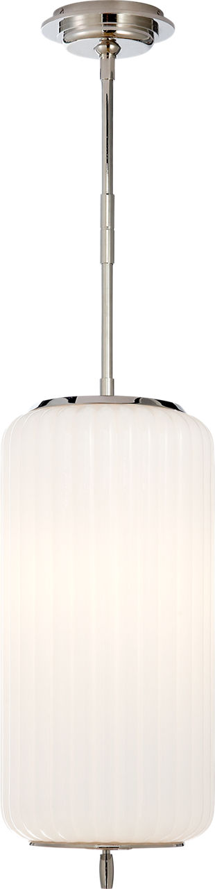 Eden Medium Pendant | Polished Nickel | White Glass