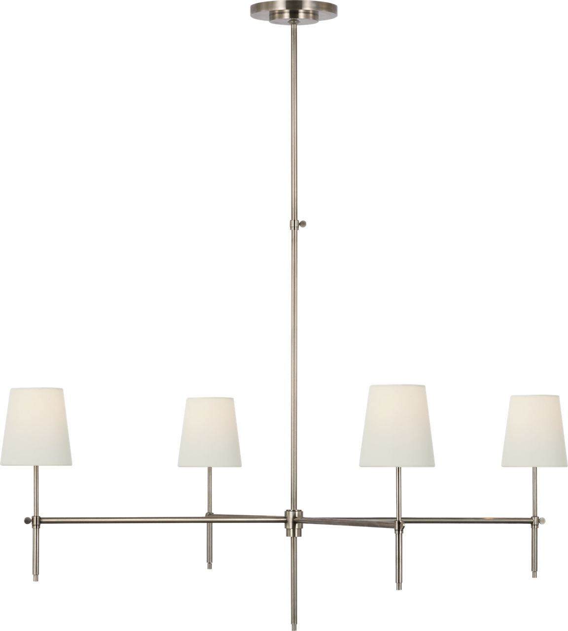 Bryant Extra Large Chandelier | Antique Nickel | Linen Shades
