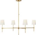 Bryant Extra Large Chandelier | Hand-Rubbed Antique Brass | Linen Shades