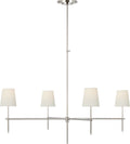 Bryant Extra Large Chandelier | Polished Nickel | Linen Shades