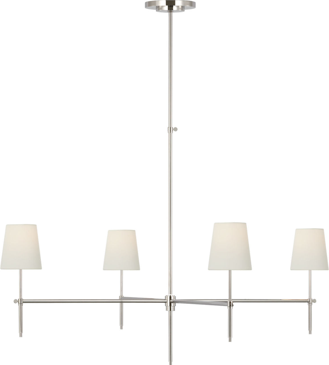 Bryant Extra Large Chandelier | Polished Nickel | Linen Shades