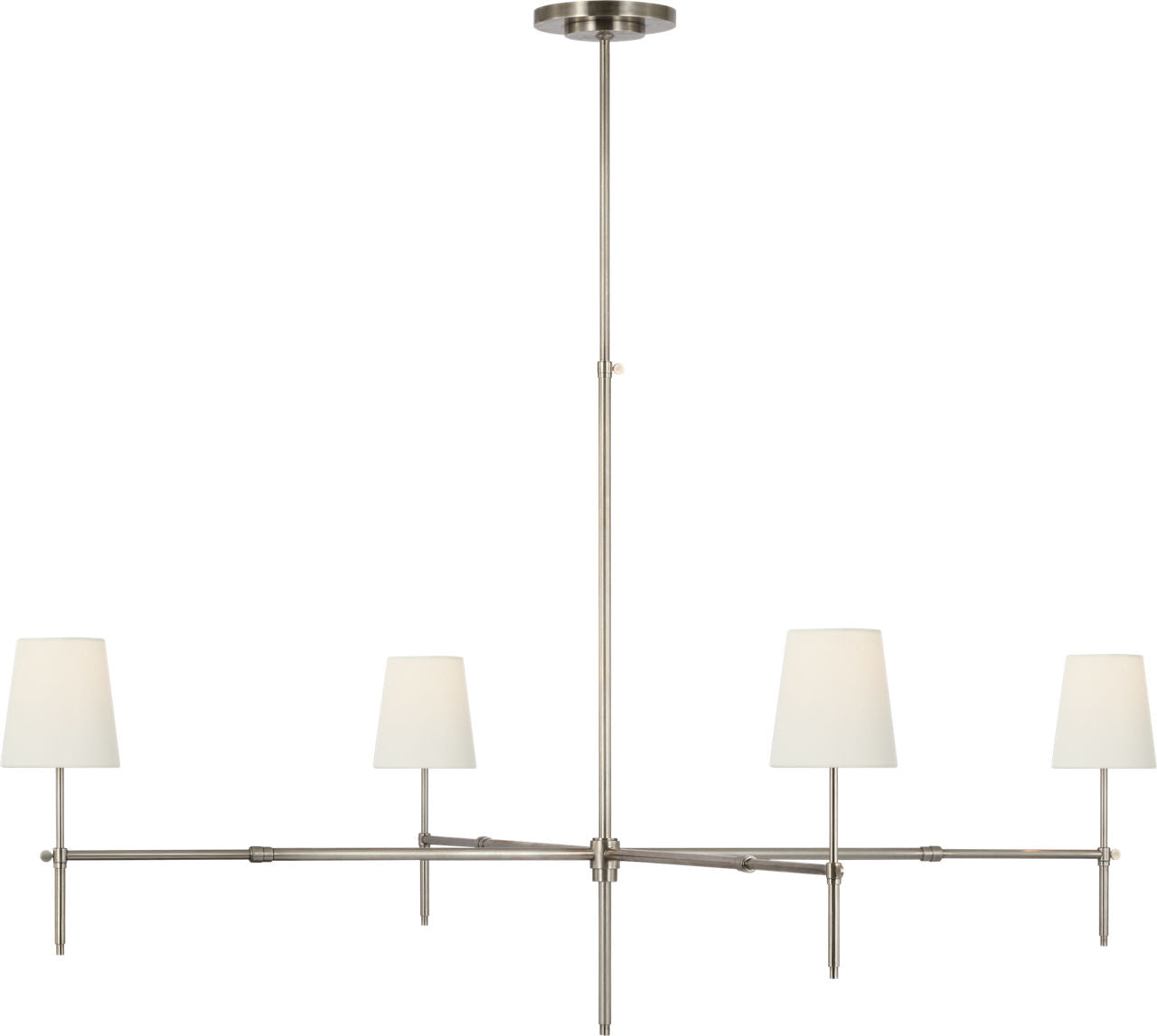 Bryant Grande Chandelier | Antique Nickel | Linen Shades