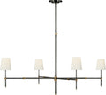 Bryant Grande Chandelier | Bronze and Hand-Rubbed Antique Brass | Linen Shades