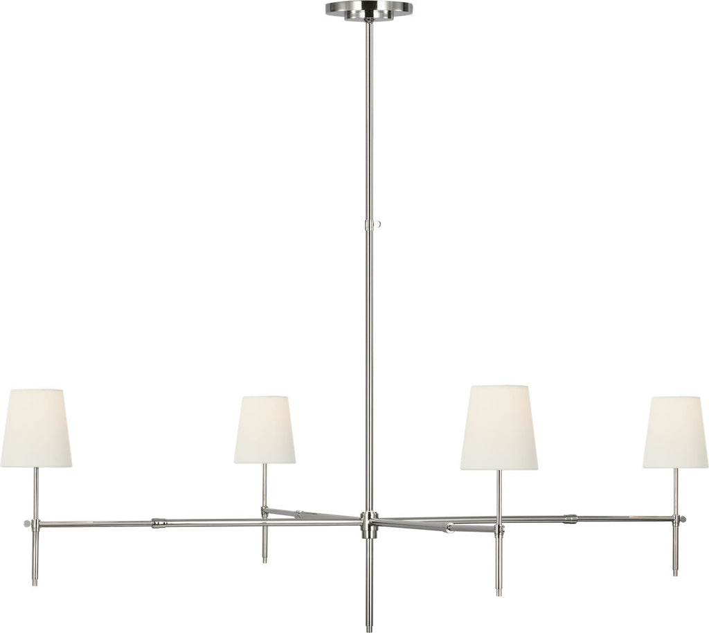 Bryant Grande Chandelier | Polished Nickel | Linen Shades