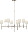 Bryant Extra Large Two Tier Chandelier | Antique Nickel | Linen Shades