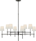 Bryant Extra Large Two Tier Chandelier | Bronze | Linen Shades