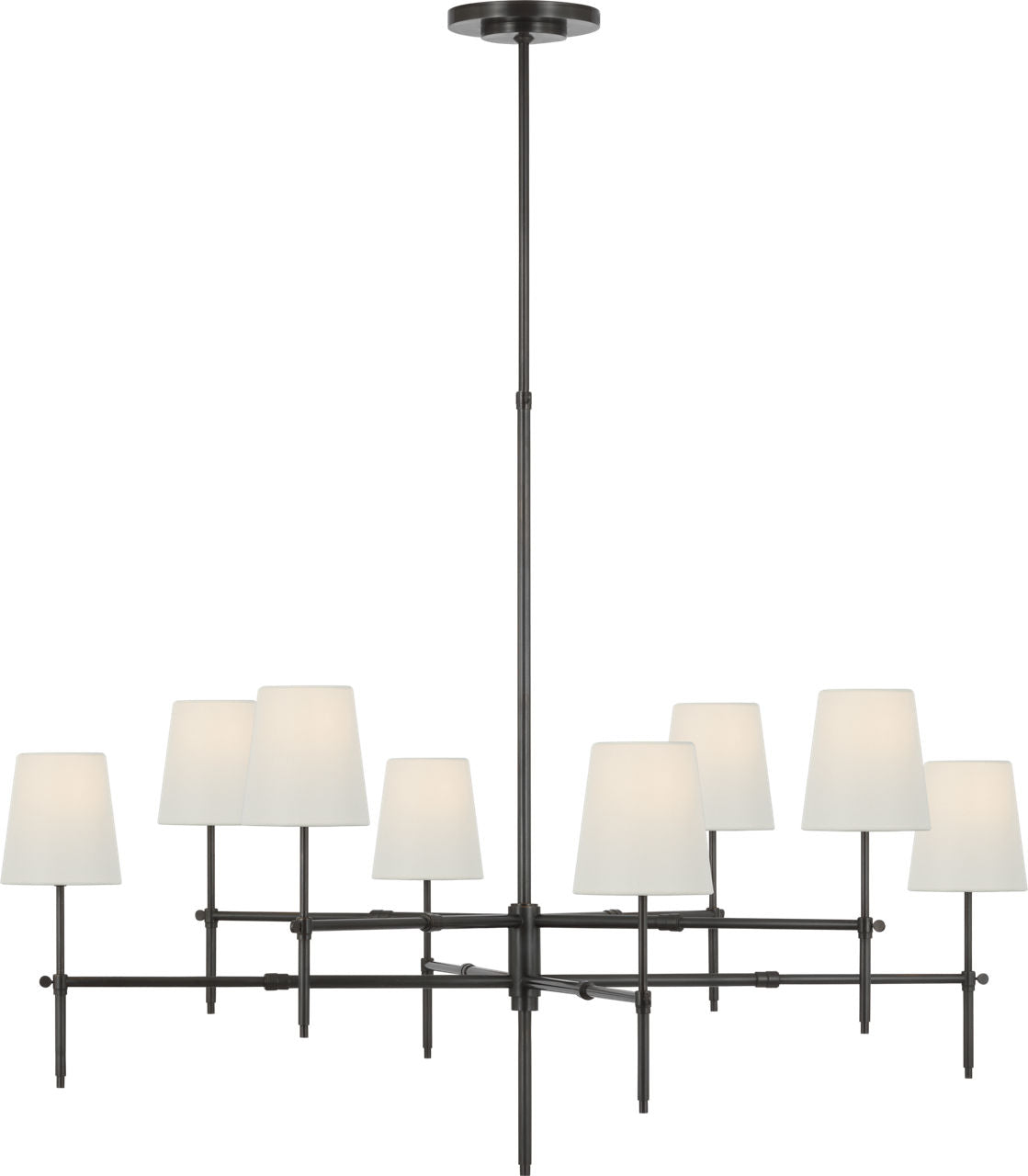 Bryant Extra Large Two Tier Chandelier | Bronze | Linen Shades