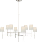 Bryant Extra Large Two Tier Chandelier | Polished Nickel | Linen Shades