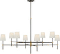 Bryant Grande Two Tier Chandelier | Bronze and Hand-Rubbed Antique Brass | Linen Shades