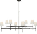 Bryant Grande Two Tier Chandelier | Bronze | Linen Shades