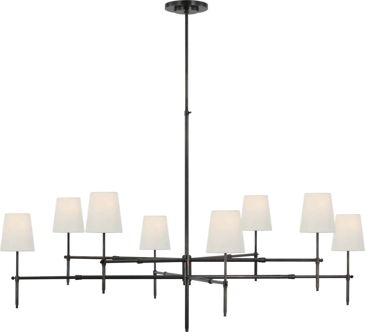 Bryant Grande Two Tier Chandelier | Bronze | Linen Shades