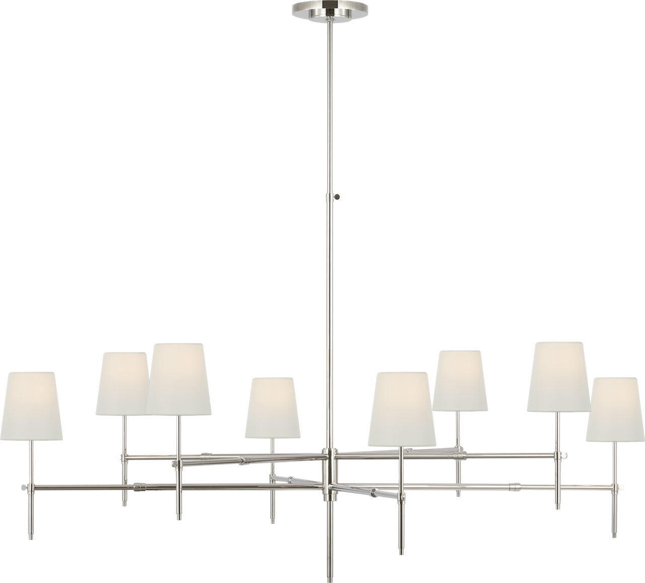 Bryant Grande Two Tier Chandelier | Polished Nickel | Linen Shades