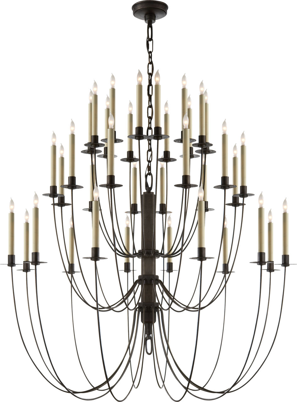 Erika Three-Tier Chandelier | Aged Iron