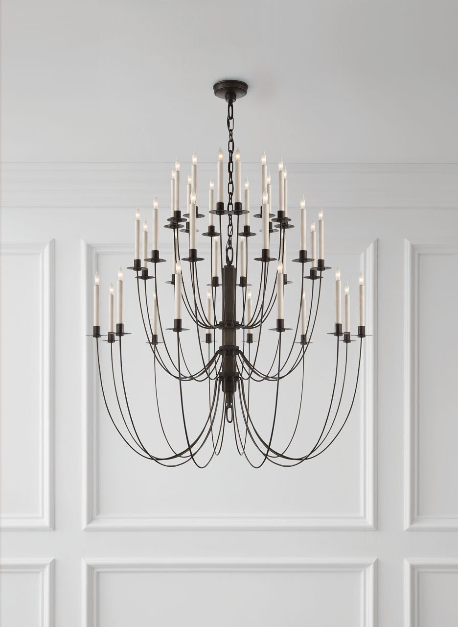 Erika Three-Tier Chandelier | Aged Iron