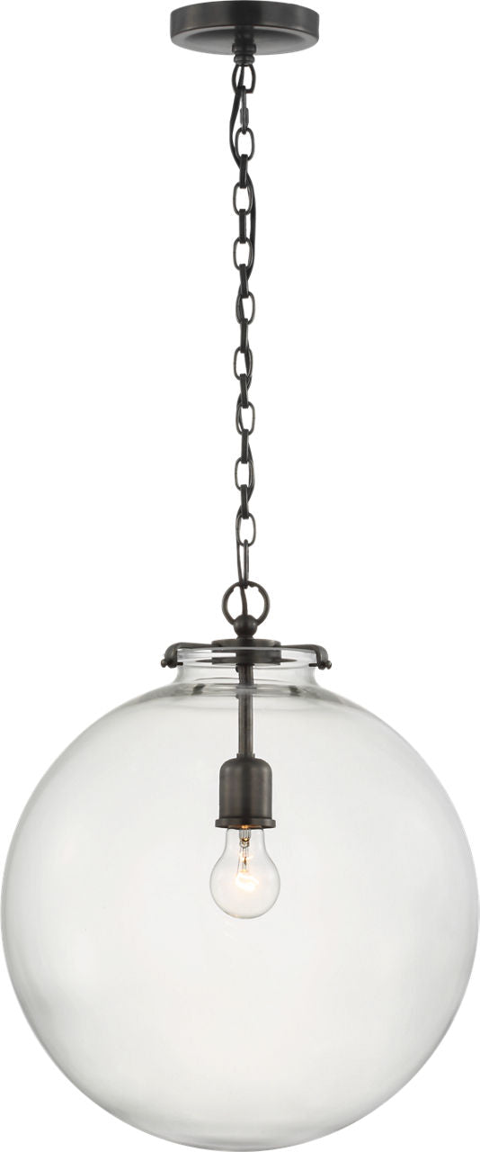 Katie Large Globe Pendant | Bronze | Clear Glass