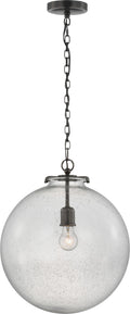 Katie Large Globe Pendant | Bronze | Seeded Glass