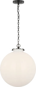 Katie Large Globe Pendant | Bronze | White Glass