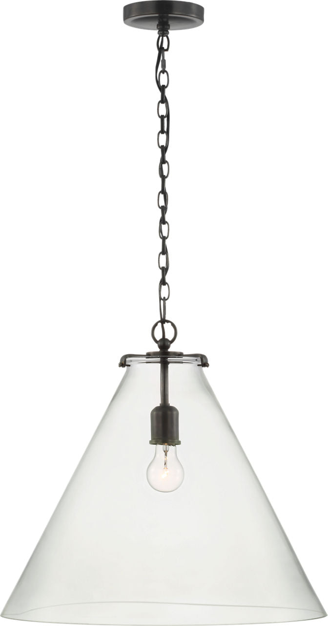 Katie Large Conical Pendant | Bronze | Clear Glass