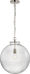 Katie Large Globe Pendant | Polished Nickel | Clear Glass