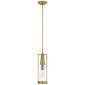 Calix Small Pendant | Hand-Rubbed Antique Brass | Clear Glass